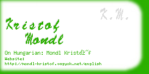 kristof mondl business card